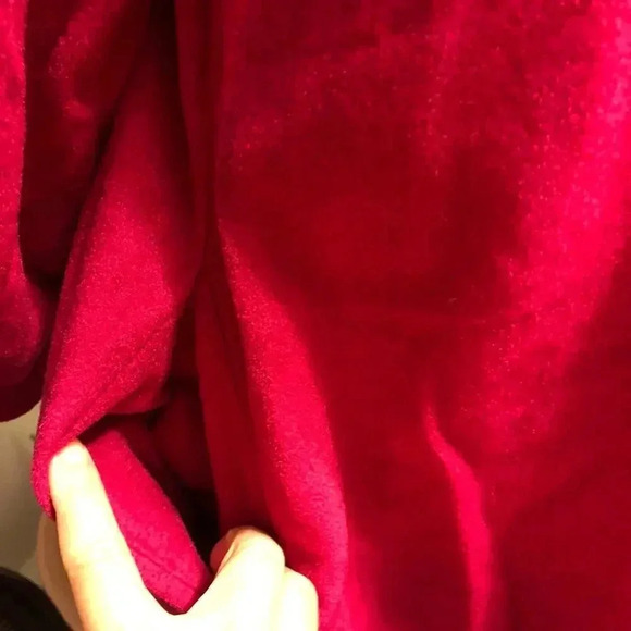 Vintage Katz women Red Full Zip Maxi nightgown Robe  size M Pockets - Picture 10 of 12